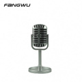 Non Working Booth Golden Retro Classical Vintage Microphone Mic With Round Base For Display